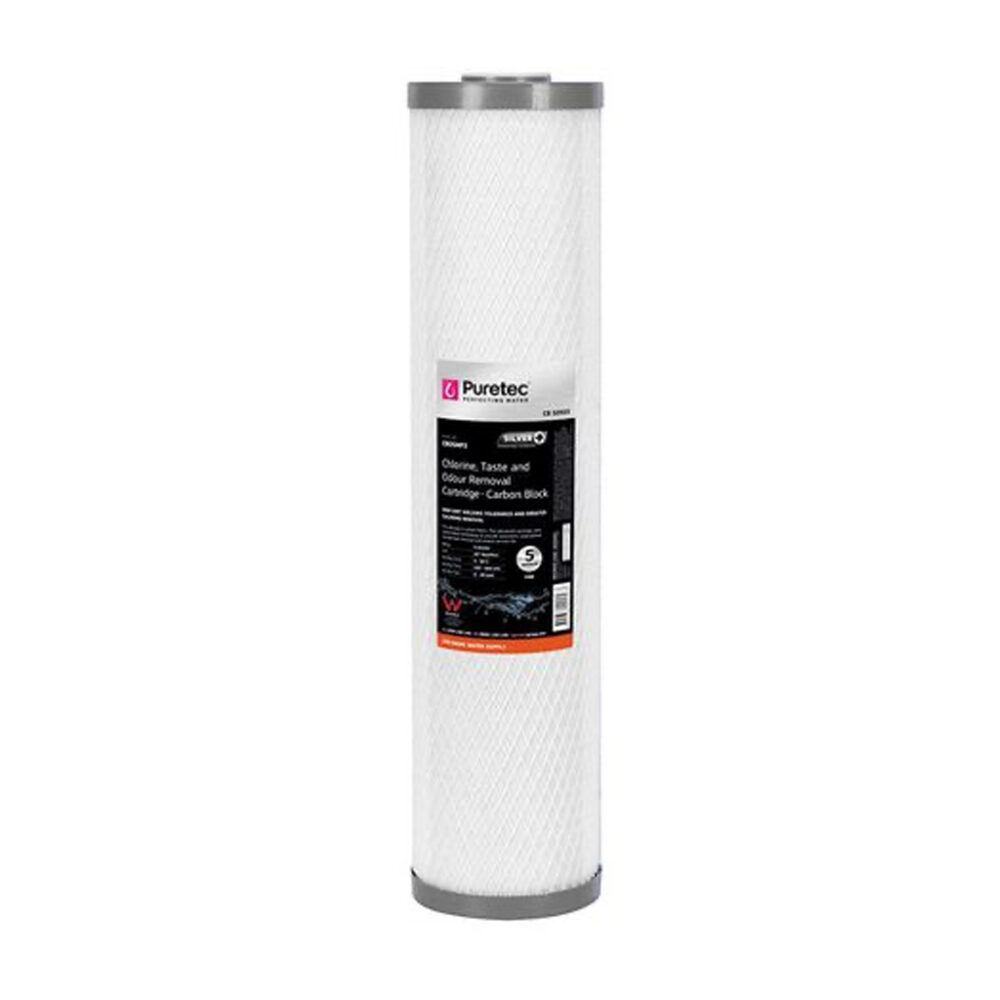 Puretec CB05MP2 Carbon Block Water Filter Cartridge, 20in, 5 Micron