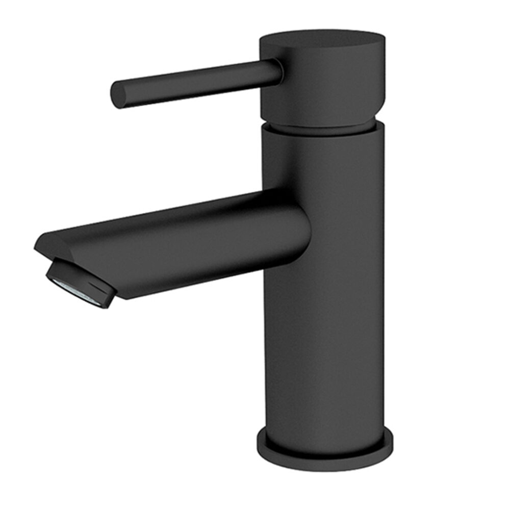 NERO Dolce Basin Mixer Straight Spout NR250802MB Matte Black Angle