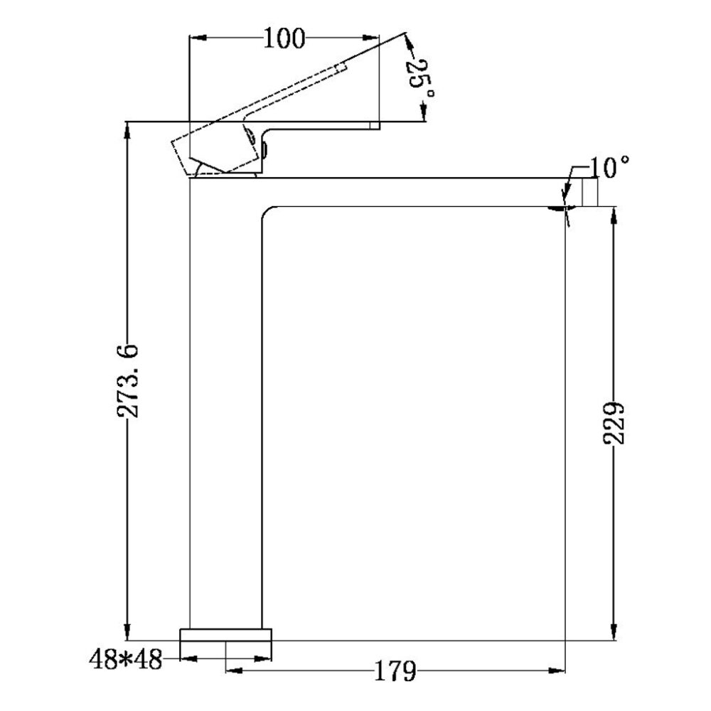 NERO Celia Tall Basin Mixer NR301501A Dimensions