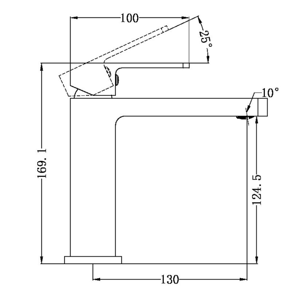 NERO CELIA BASIN MIXER BUILDERS RANGE NR301502 DIMENSIONS