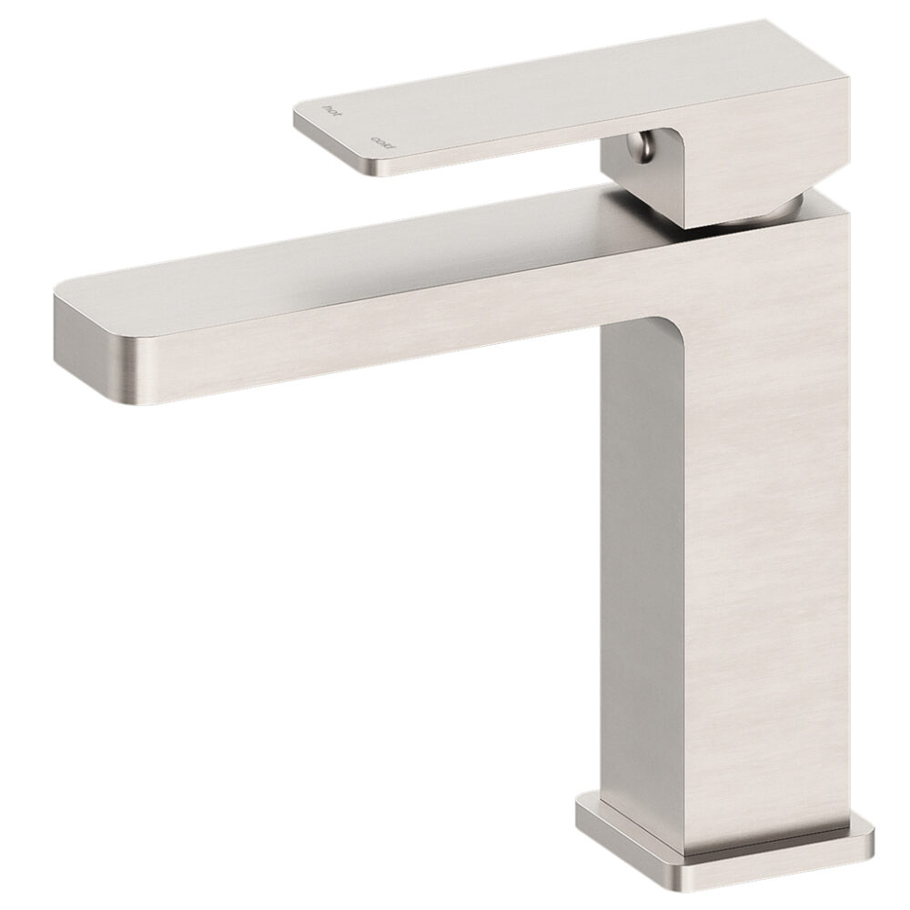 NERO CELIA BASIN MIXER BUILDERS RANGE BRUSHED NICKEL NR301502BN ANGLE