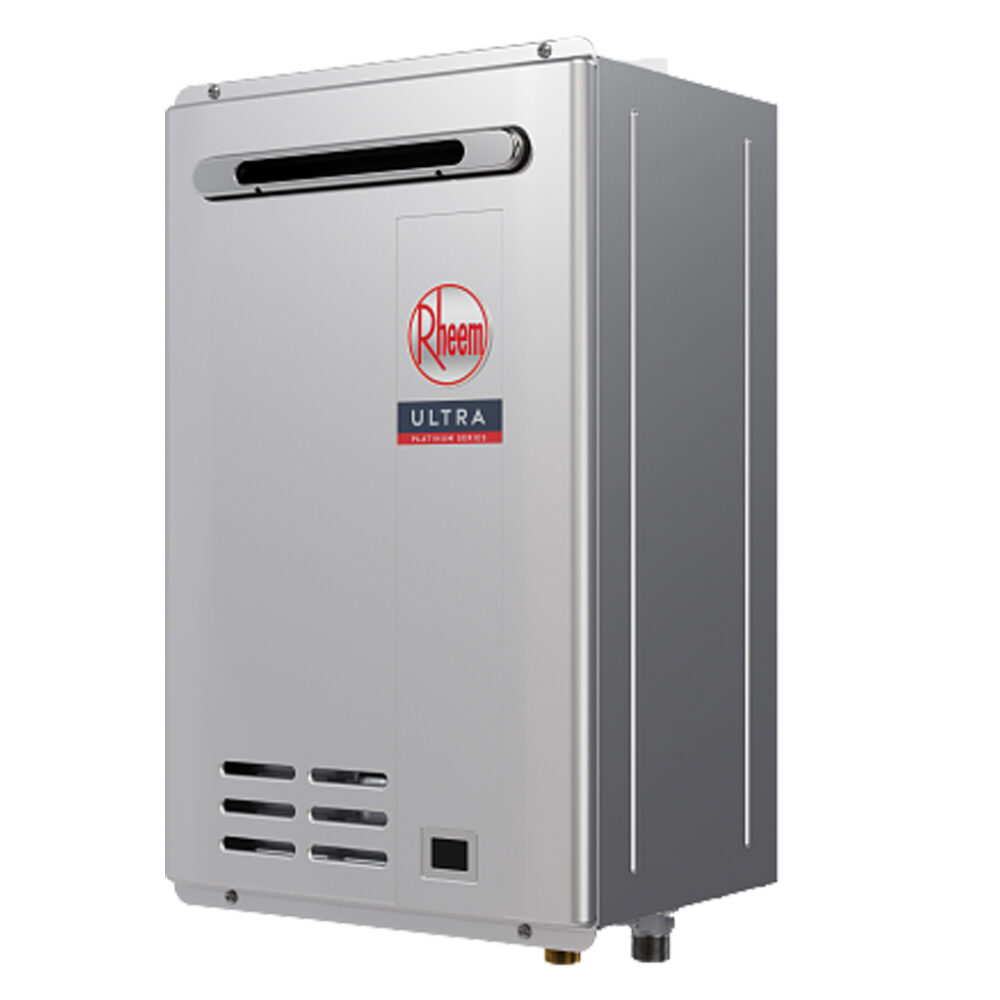 Rheem Ultra 28L Gas Continuous Flow Water Outdoor Angle